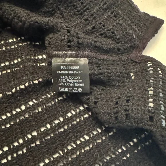 Todd Snyder Open Knit Guayabera Shirt Black Size Medium NWOT - Picture 2 of 5